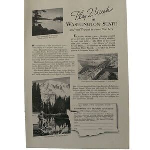 Vintage 1938 Washington State Play 2 Weeks Ad Advertisement